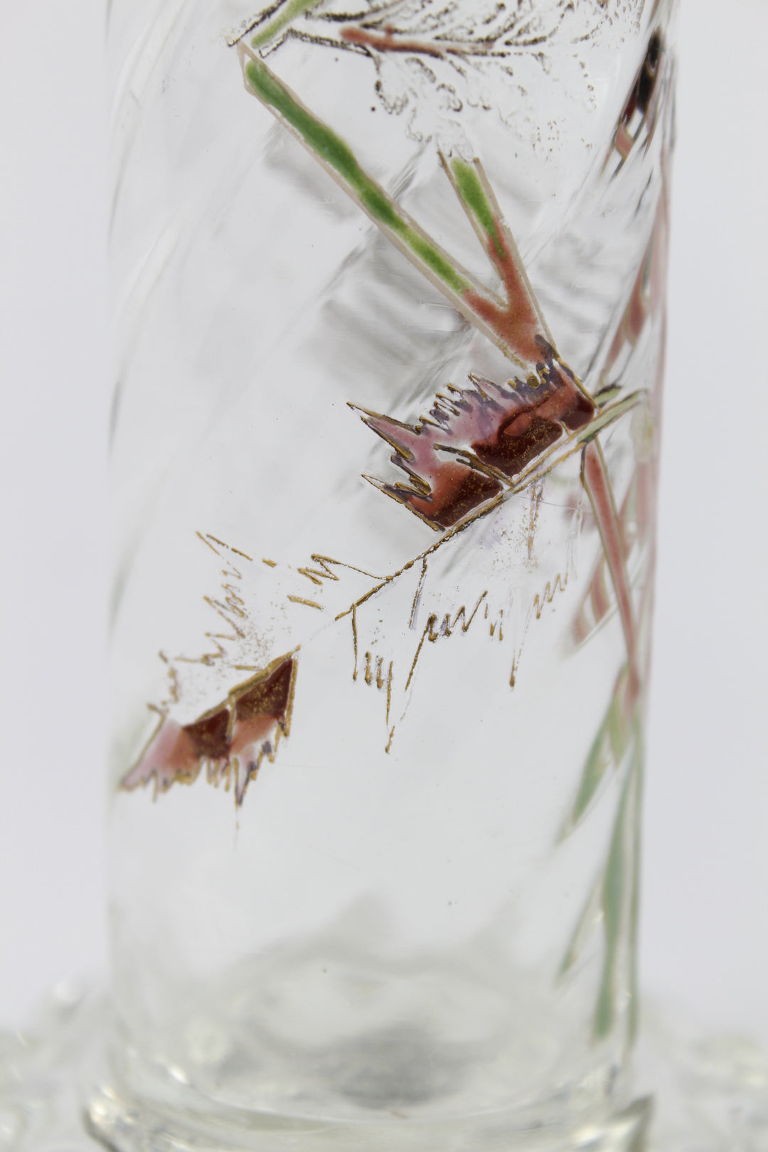 エミールガレ　エナメルガラスの初期作品　自然の草花の花瓶（ジャポニズム）
