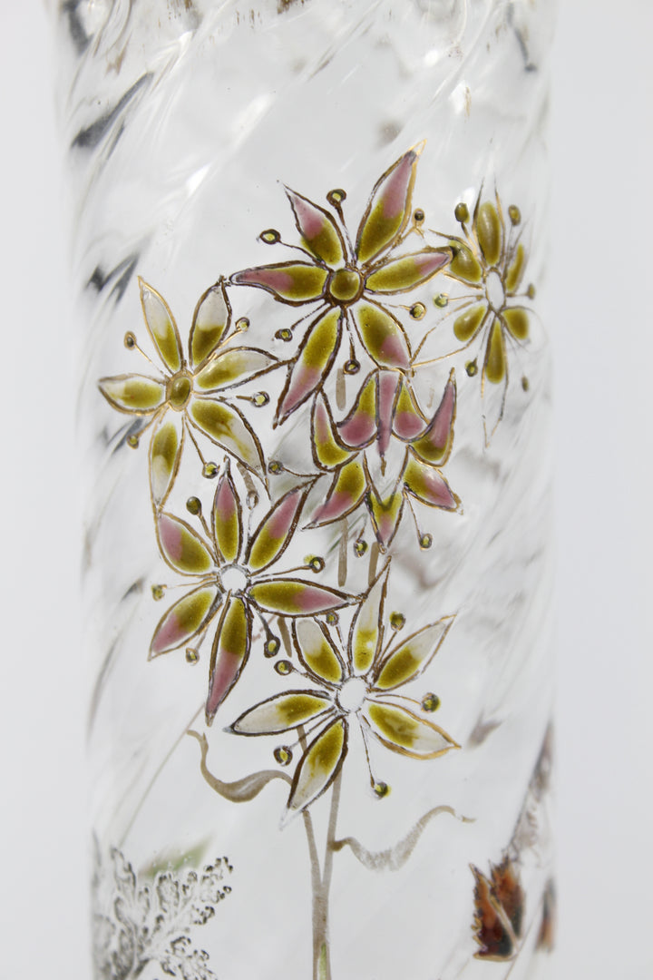 エミールガレ　エナメルガラスの初期作品　自然の草花の花瓶（ジャポニズム）