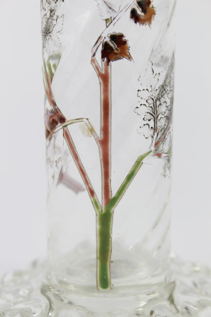 エミールガレ　エナメルガラスの初期作品　自然の草花の花瓶（ジャポニズム）