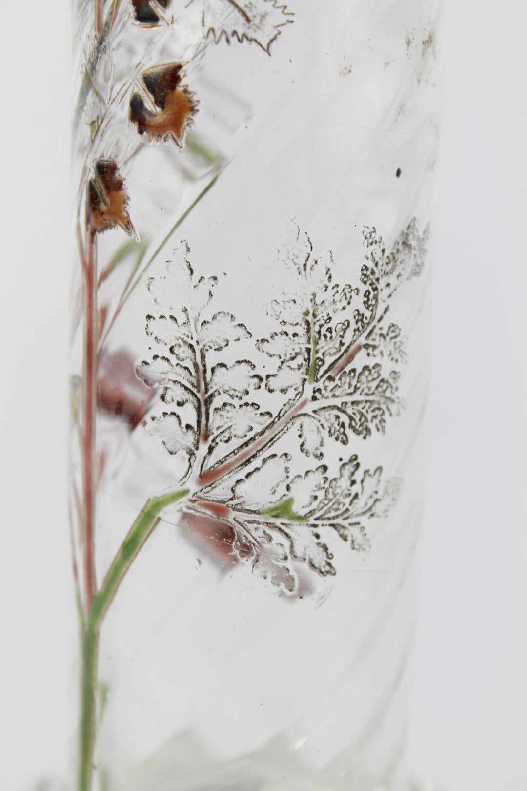 エミールガレ　エナメルガラスの初期作品　自然の草花の花瓶（ジャポニズム）