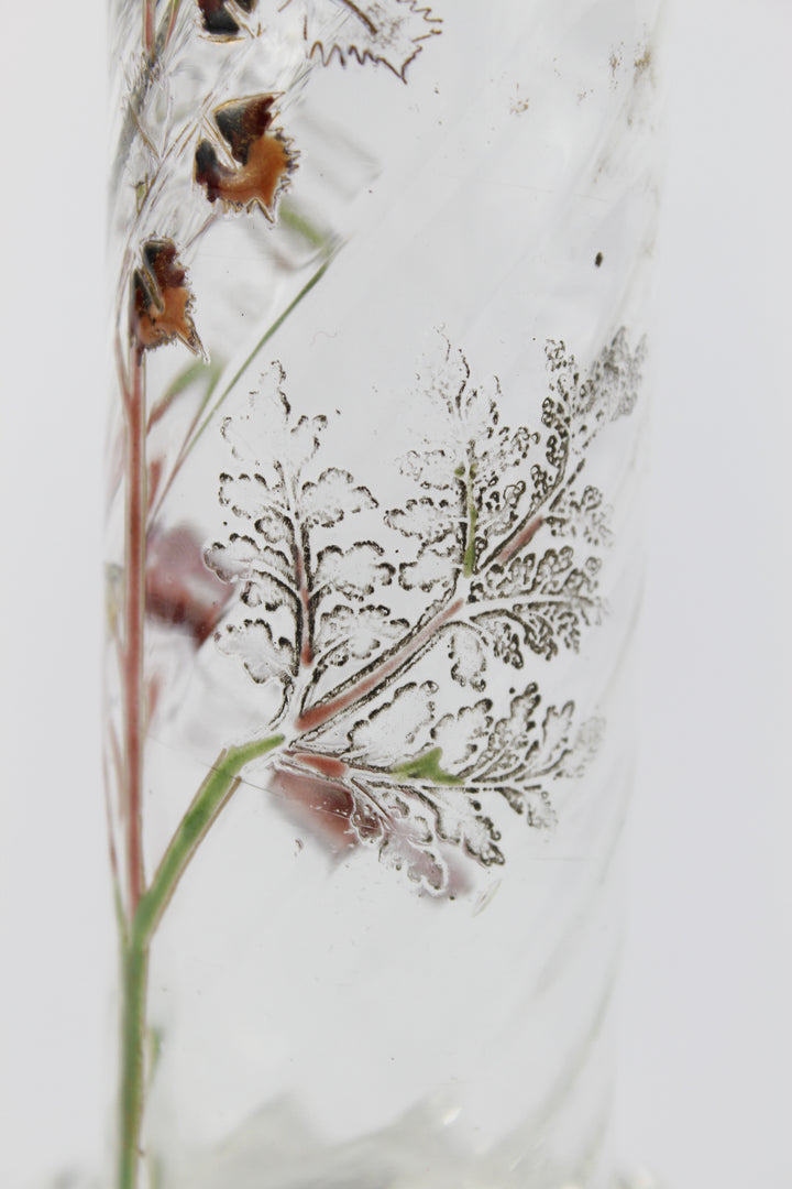 エミールガレ　エナメルガラスの初期作品　自然の草花の花瓶（ジャポニズム）