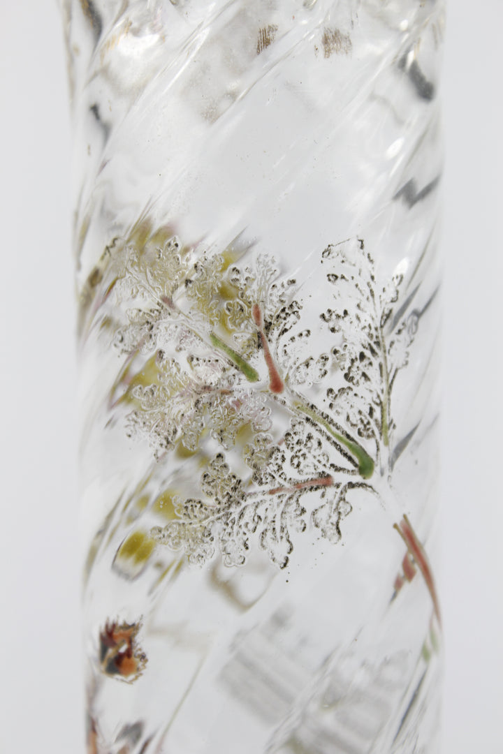 エミールガレ　エナメルガラスの初期作品　自然の草花の花瓶（ジャポニズム）