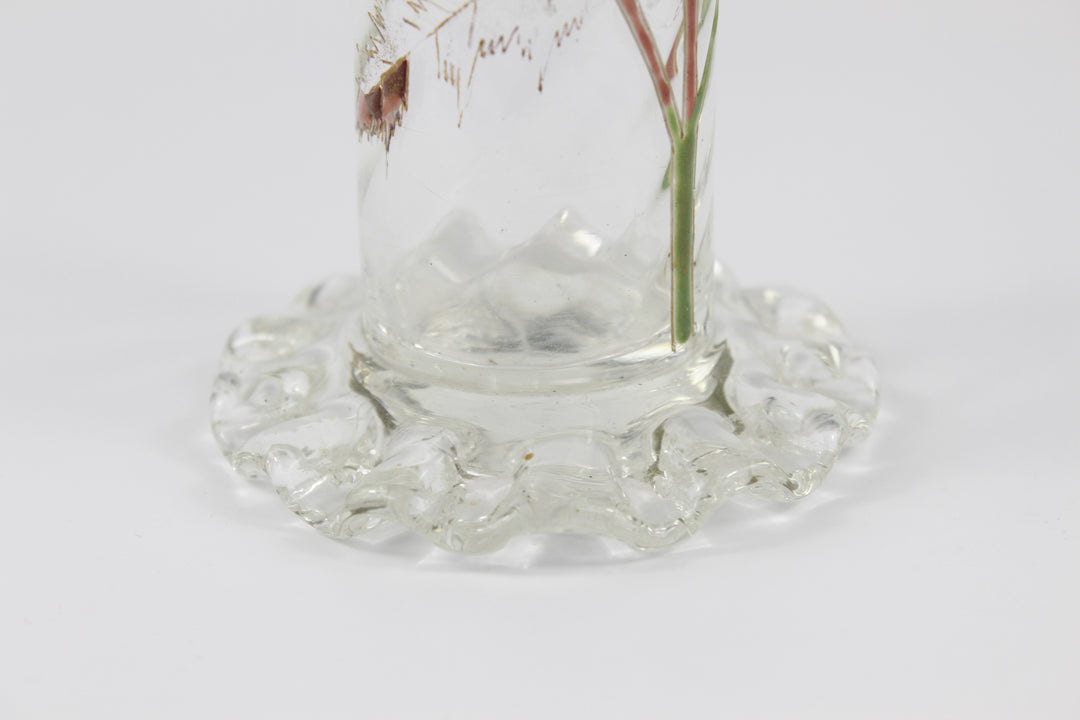エミールガレ　エナメルガラスの初期作品　自然の草花の花瓶（ジャポニズム）