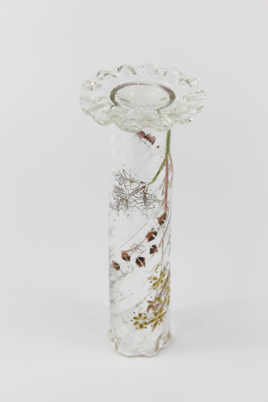 エミールガレ　エナメルガラスの初期作品　自然の草花の花瓶（ジャポニズム）