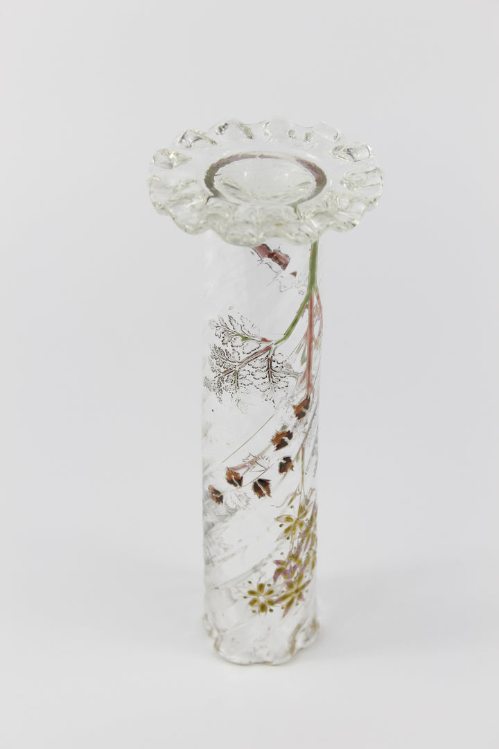 エミールガレ　エナメルガラスの初期作品　自然の草花の花瓶（ジャポニズム）