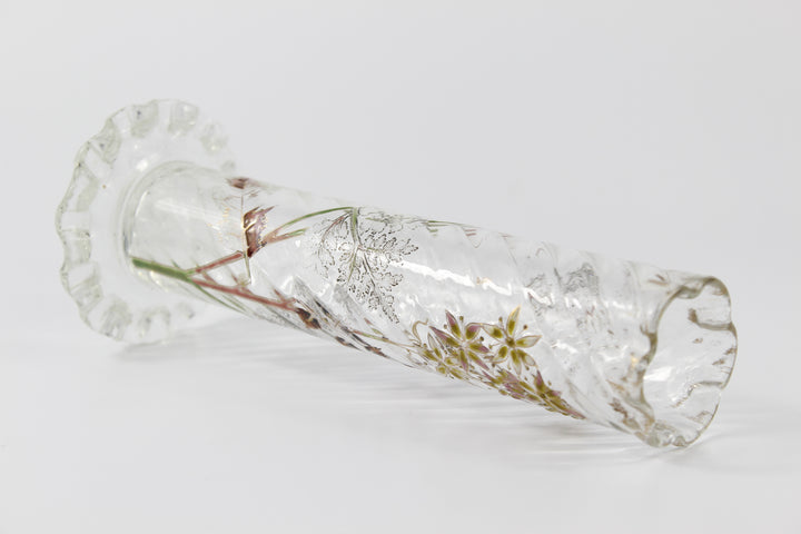 エミールガレ　エナメルガラスの初期作品　自然の草花の花瓶（ジャポニズム）