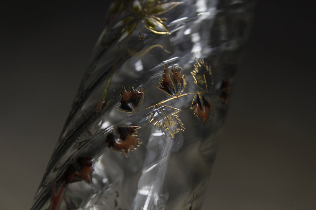 エミールガレ　エナメルガラスの初期作品　自然の草花の花瓶（ジャポニズム）