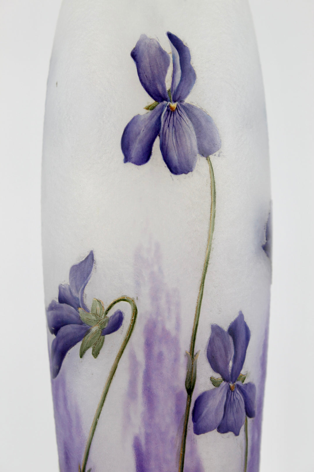 ドーム兄弟（ドームナンシー）金彩とスミレの花の花瓶（最高級ライン