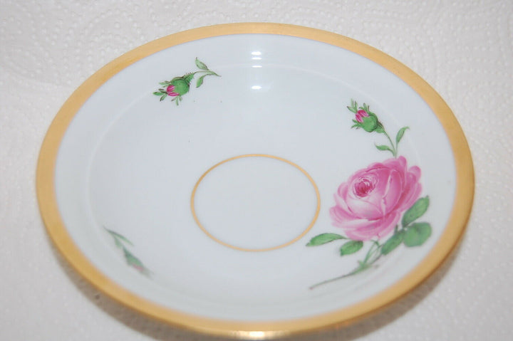 マイセン(Meissen) 　カップ・ソーサー　ピンクローズ　金縁　1級品