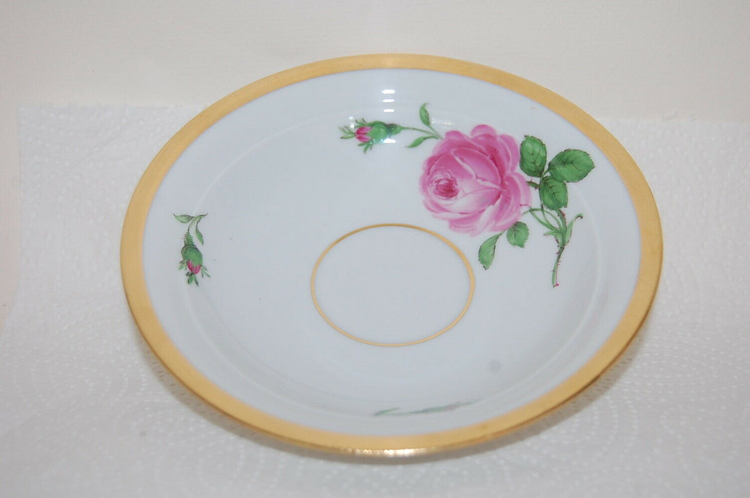 マイセン(Meissen) 　カップ・ソーサー　ピンクローズ　金縁　1級品