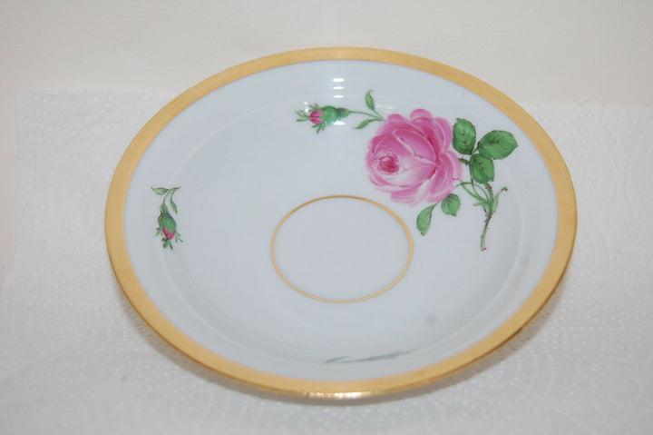 マイセン(Meissen) 　カップ・ソーサー　ピンクローズ　金縁　1級品