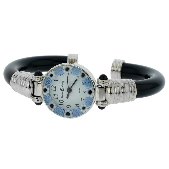 イタリア製 ベネチアングラス（ヴェネチア、ムラノガラス）腕時計 ミレフィオーリ　バングルウォッチ