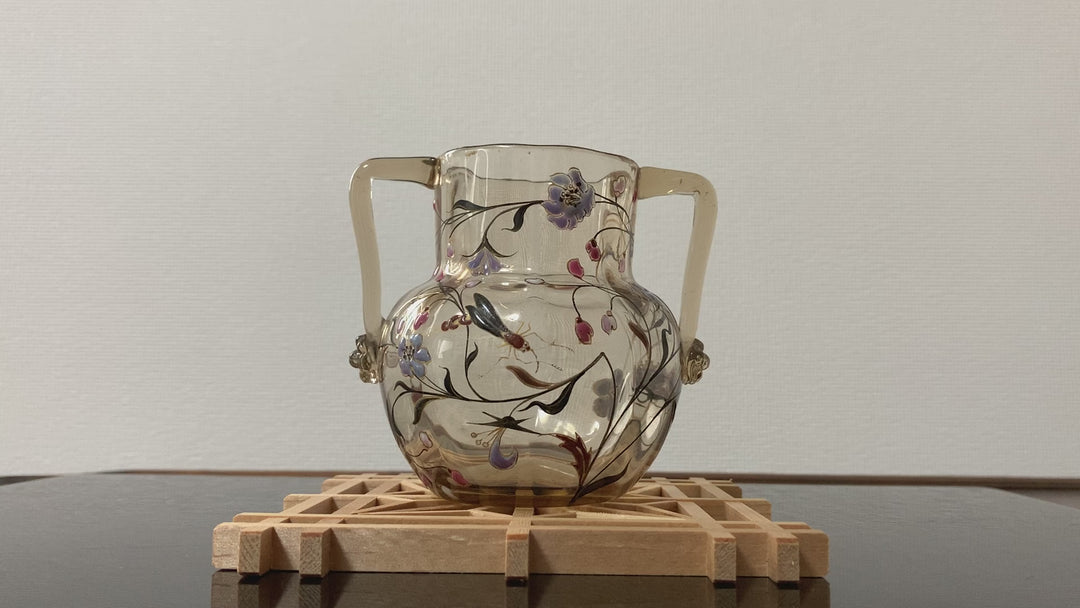 エミールガレ　エナメルガラスを使った初期作品　花紋と昆虫
