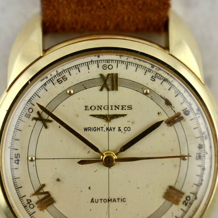 1952年　ヴィンテージ ロンジン カラトラバ　サイエンティフィックダイアル　参考番号5420 14k イエローゴールド製