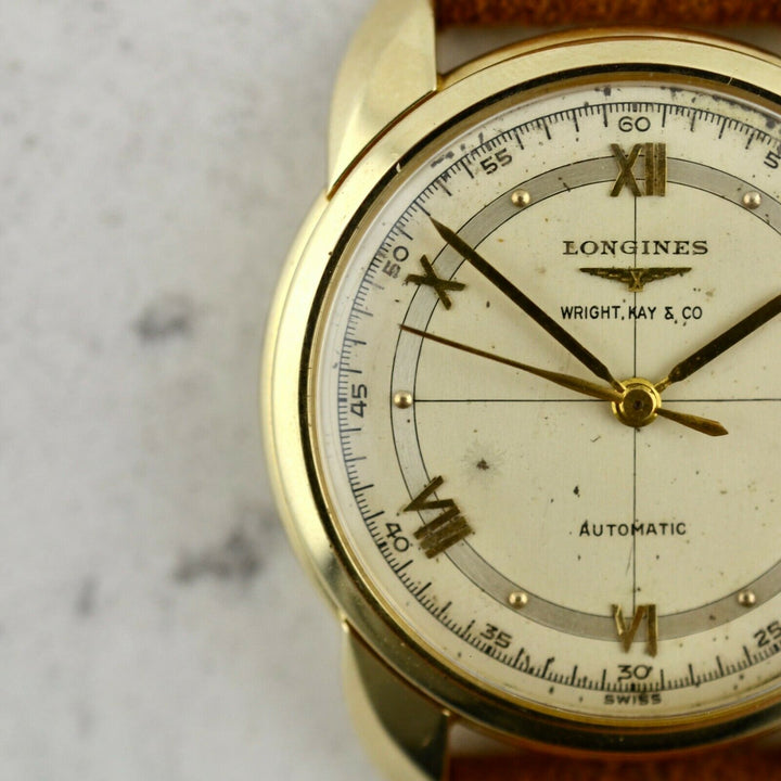 1952年　ヴィンテージ ロンジン カラトラバ　サイエンティフィックダイアル　参考番号5420 14k イエローゴールド製