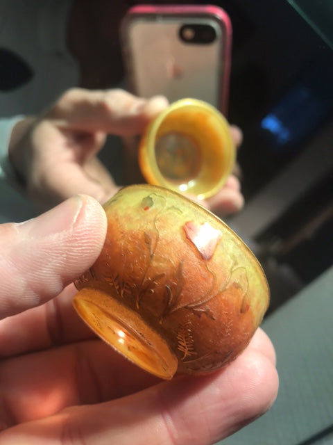 ドームナンシー （ドーム兄弟）ヒナゲシの花のミニチュアール花瓶　杯