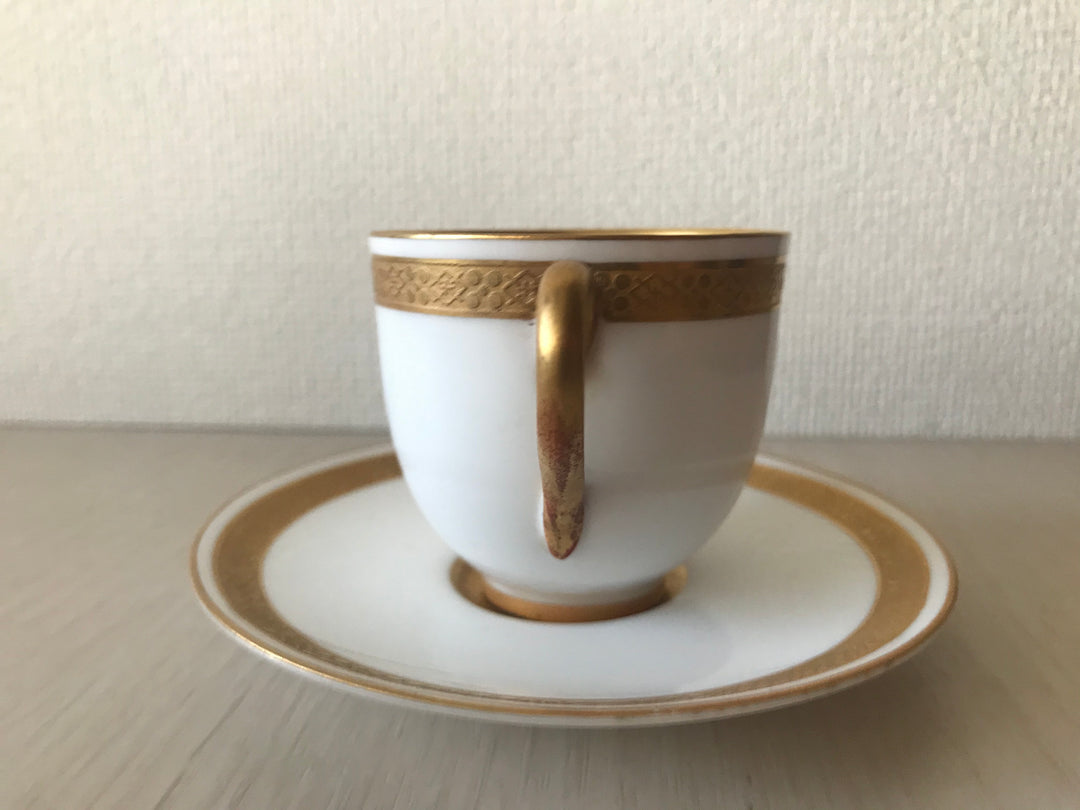 アンティーク　ロイヤルウースター　白　金メッキ　デミタスカップとソーサー