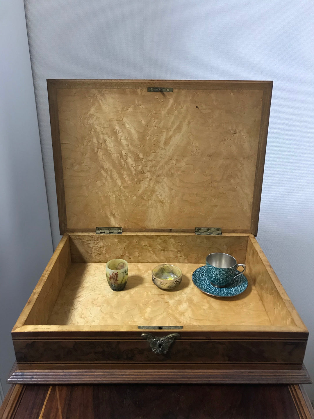 2/21日11:57分に売り切れました。エミールガレ 初期作品 マルケトリ技法を使ったボックス(木製ウッド作品)