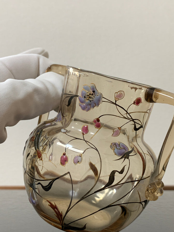 エミールガレ　エナメルガラスを使った初期作品　花紋と昆虫