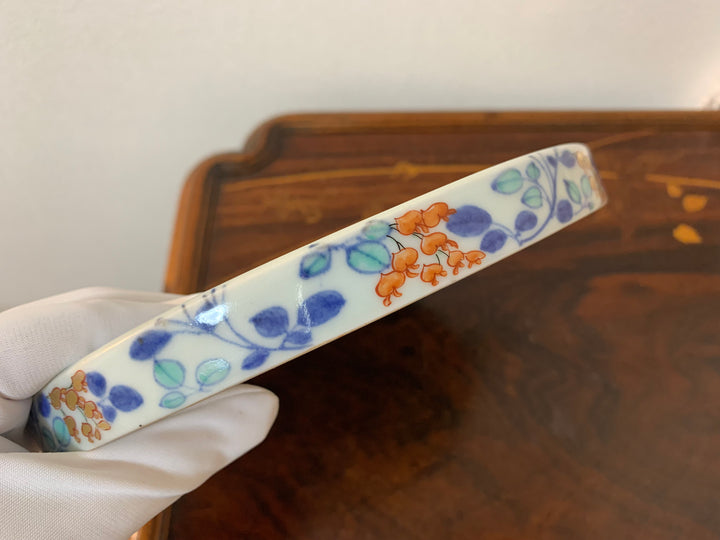鍋島焼　瓢箪文色絵皿