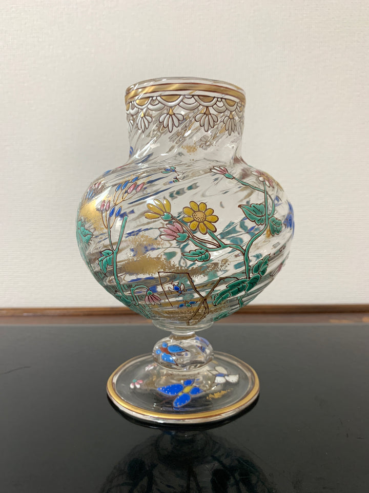 エミールガレ　初期作品　蝶々と花紋花瓶
