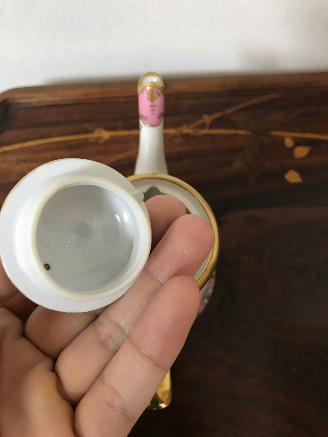 オールドノリタケ 金盛上 ピンクローズとターコイズジュエルの コーヒーポット