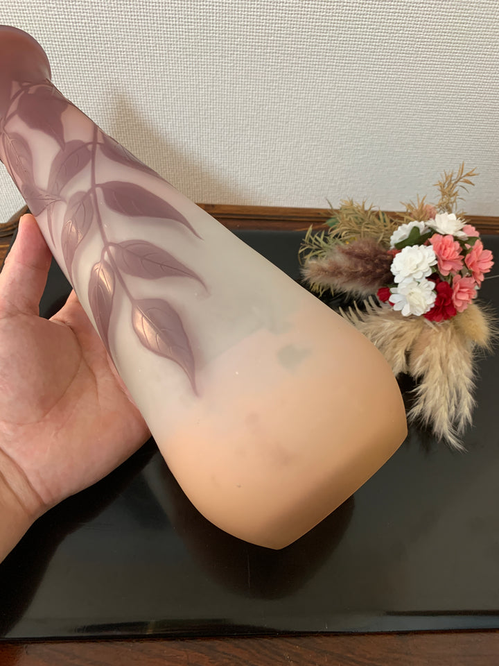 エミールガレ　藤の花のピンクの花瓶（スターガレ時代）