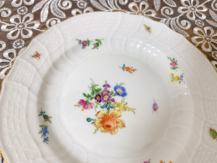 マイセン フラワーブーケ 昆虫 5つ花 デザートプレート1
