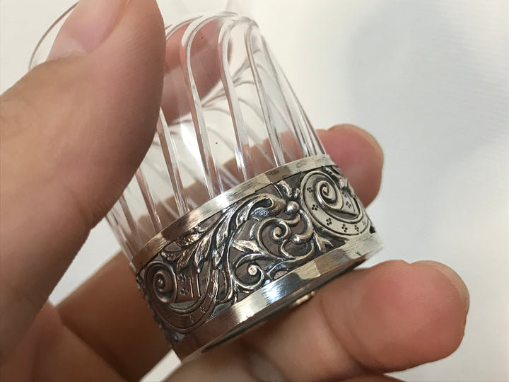 オールドバカラ　シルバーホルダーのリキュールグラス