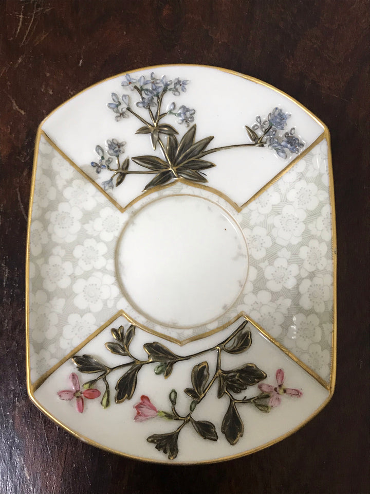 ロイヤルウースター　ジャポニズム　花と桜の文様染のカップ&ソーサー　1883年製