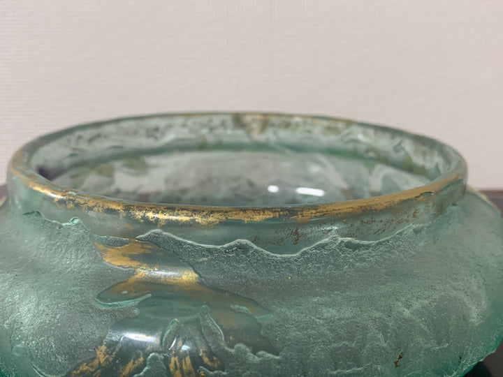 エミールガレ　初期作品　アイスクラック技法が使われた花紋ボンボニエール