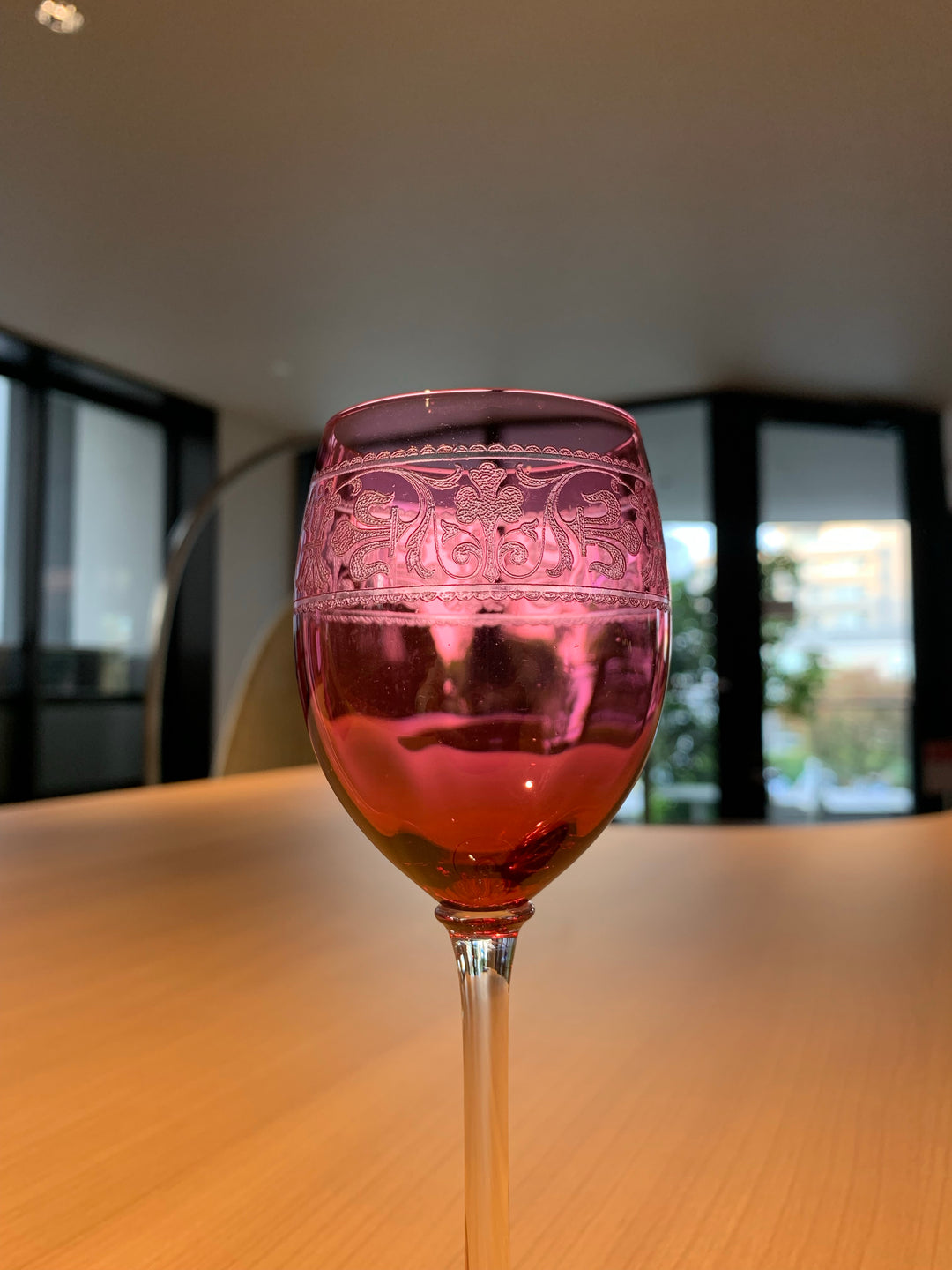 オールドバカラ　メディシス　ワイングラス　アメジスト（レッド）クリスタル