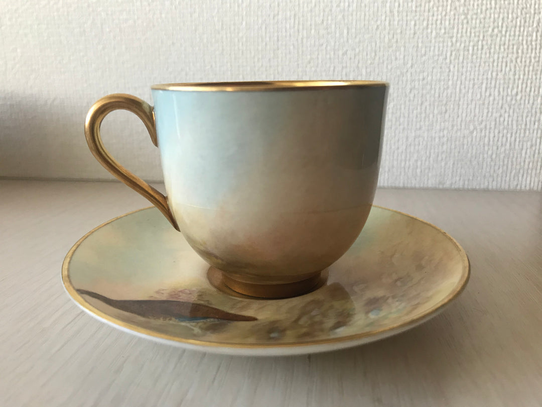 ロイヤルウースター　ウズラが描かれたデミタスカップ&ソーサー