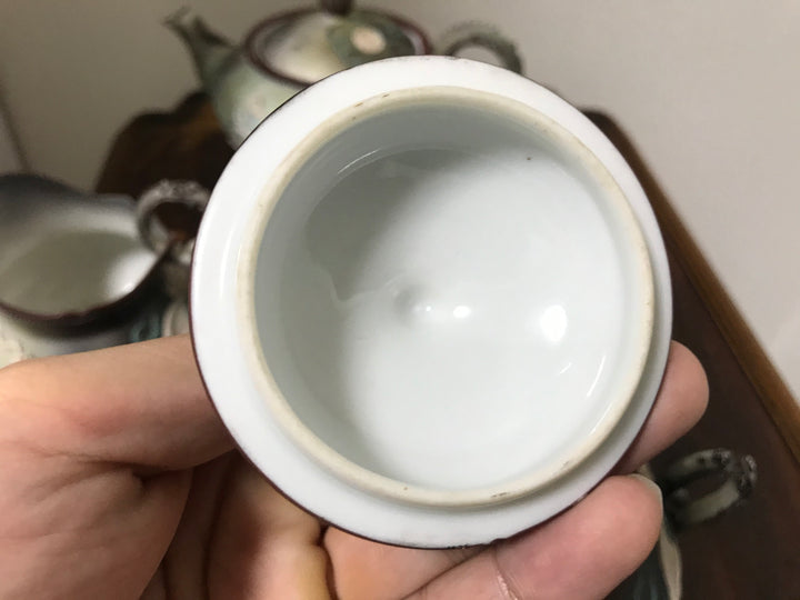 オールドノリタケ・盛上泥漿盛上龍図紋飾 ポット、クリーマー、シュガーポットセット