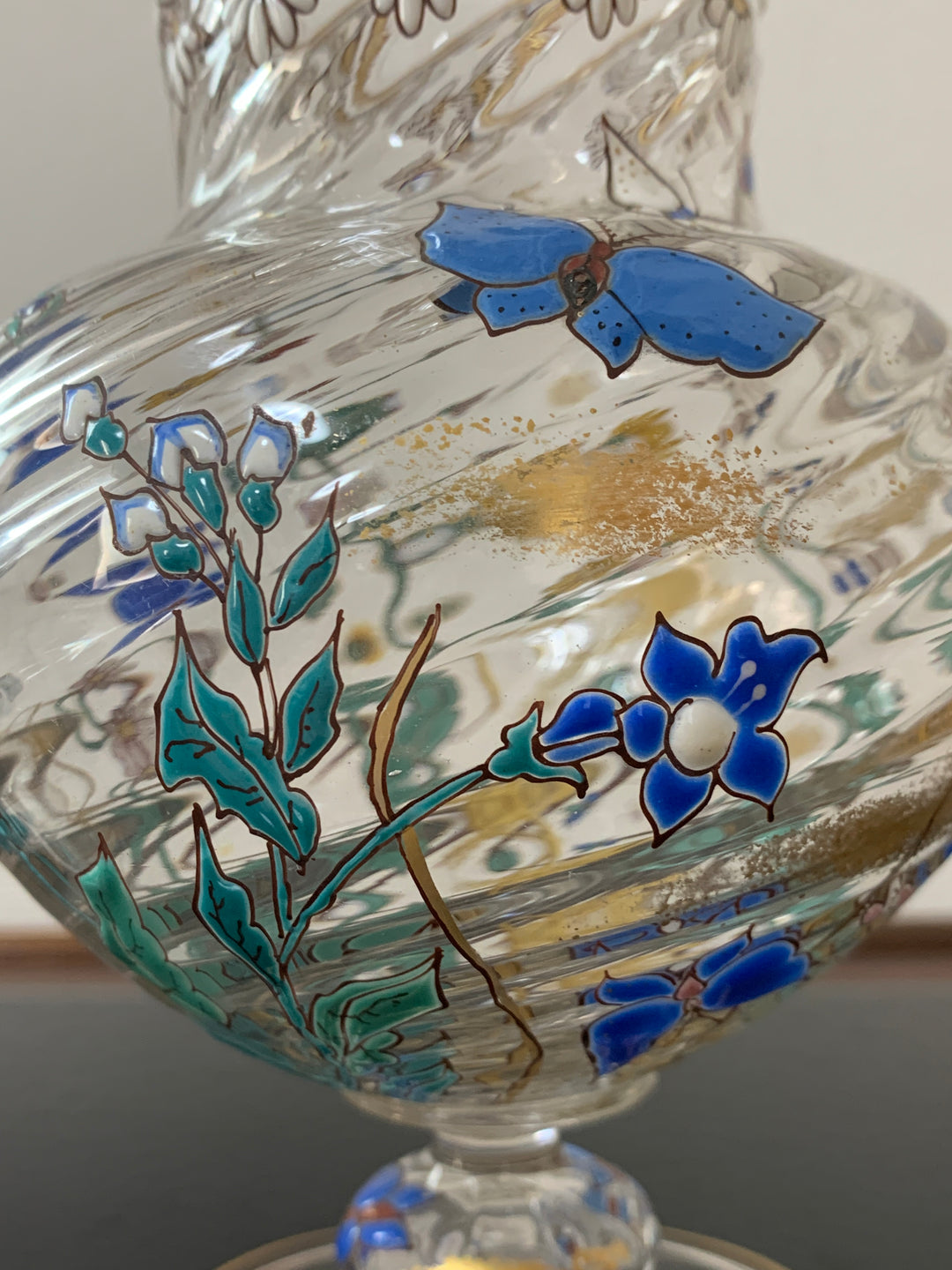 エミールガレ　初期作品　蝶々と花紋花瓶