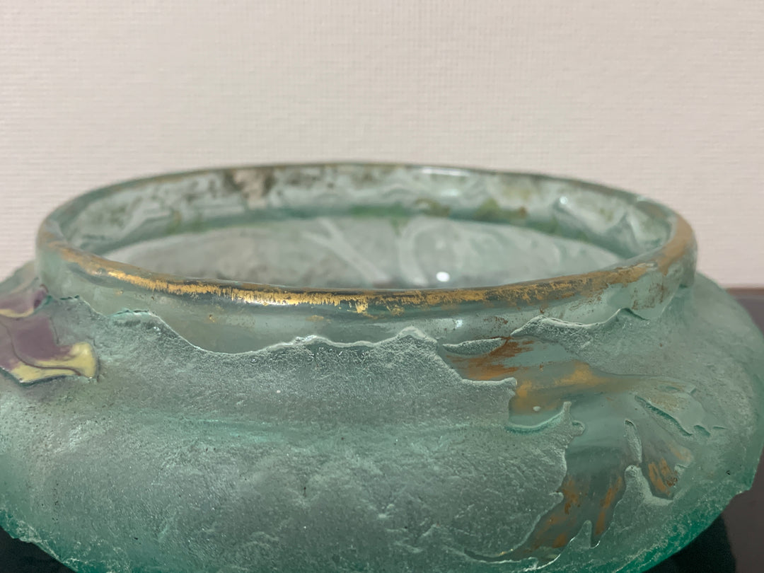 エミールガレ　初期作品　アイスクラック技法が使われた花紋ボンボニエール