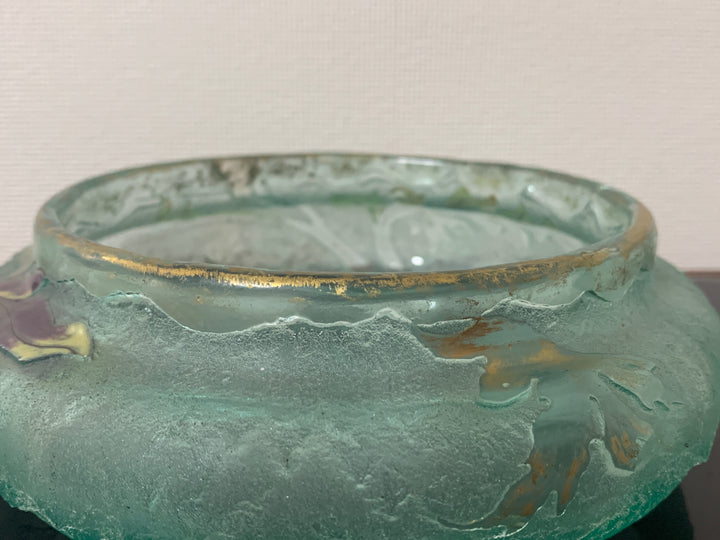 エミールガレ　初期作品　アイスクラック技法が使われた花紋ボンボニエール