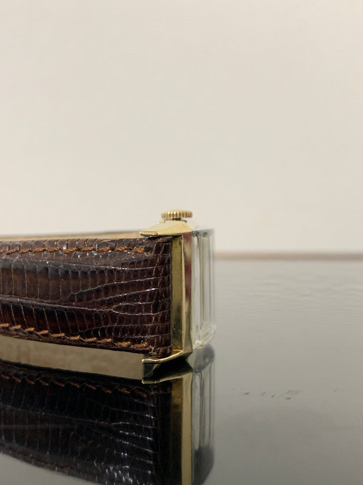 ルクルト（ジャガールクルト）レクタンギュラー型　アールデコ14k腕時計　1940年代