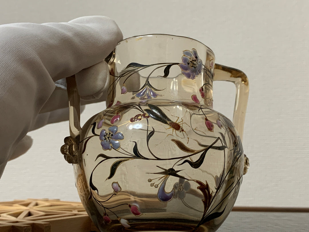 エミールガレ　エナメルガラスを使った初期作品　花紋と昆虫