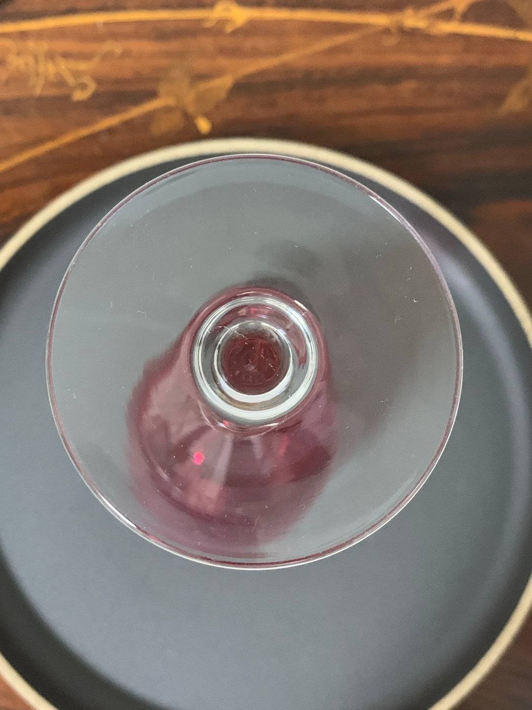 オールドバカラ　メディシス　ワイングラス　アメジスト（レッド）クリスタル