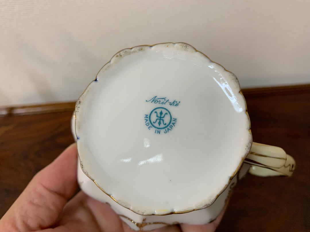 オールドノリタケ　ピンクローズとコバルト金彩お一人様ティーセット