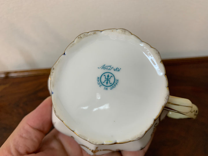 オールドノリタケ　ピンクローズとコバルト金彩お一人様ティーセット