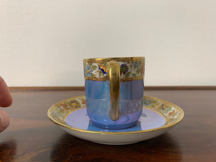 残り1セット　オールドノリタケ　ラスター技法が使われたアールヌーボー様式デミタスカップ