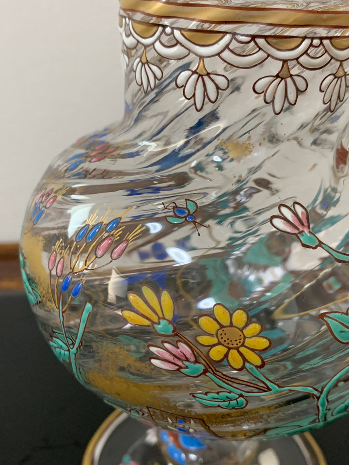 エミールガレ　初期作品　蝶々と花紋花瓶