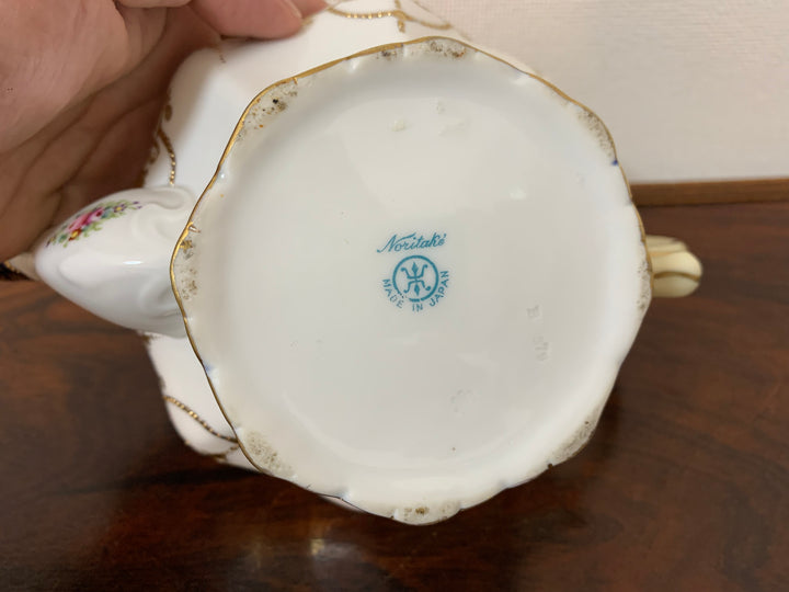 オールドノリタケ　ピンクローズとコバルト金彩お一人様ティーセット