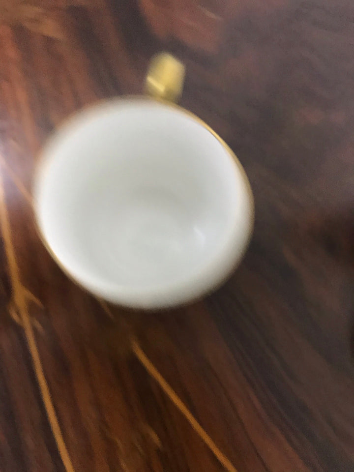 オールドノリタケ　アールヌーボー文様　ルビーレッドのコーヒーカップ＆ソーサー