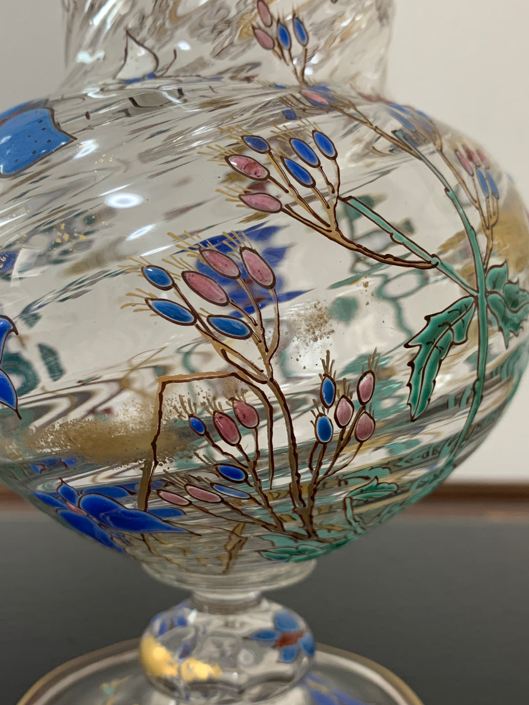 エミールガレ　初期作品　蝶々と花紋花瓶
