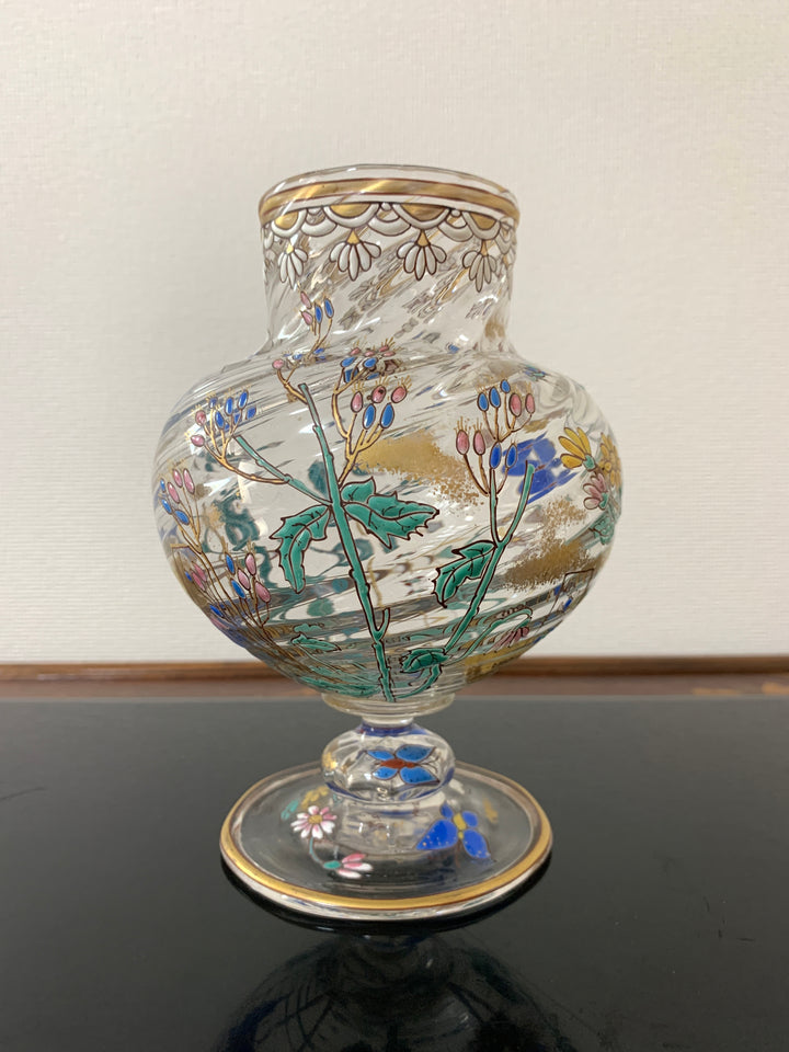 エミールガレ　初期作品　蝶々と花紋花瓶
