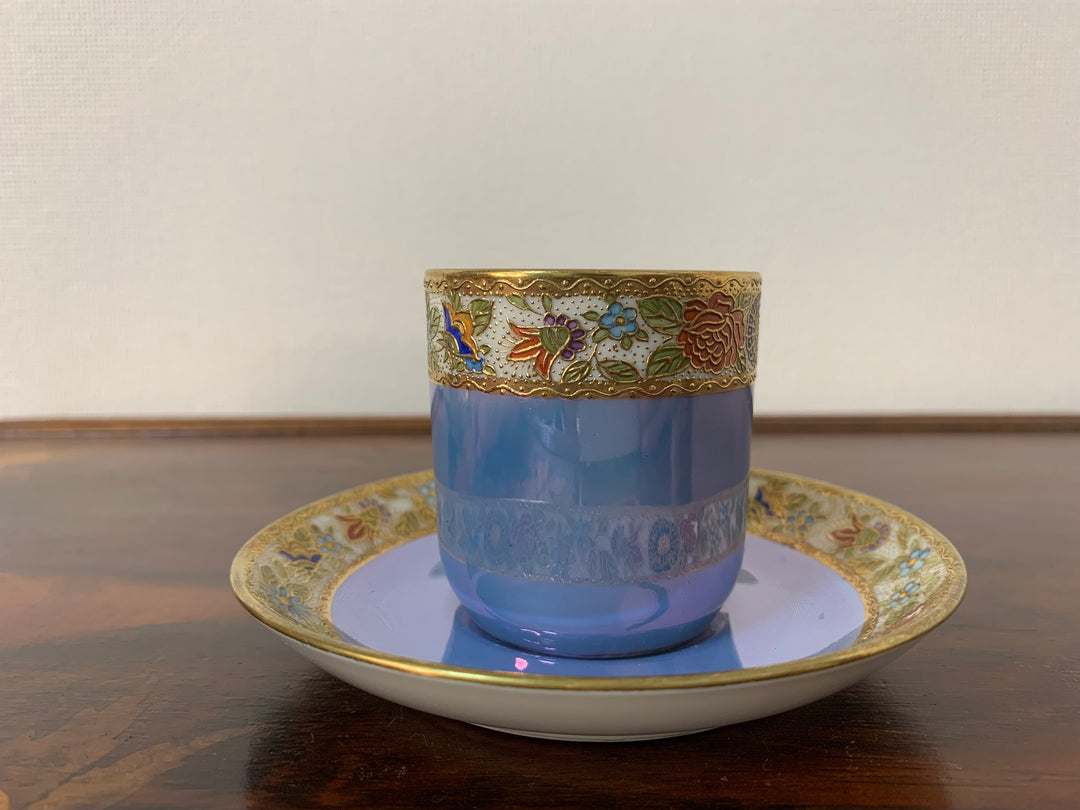 残り1セット　オールドノリタケ　ラスター技法が使われたアールヌーボー様式デミタスカップ