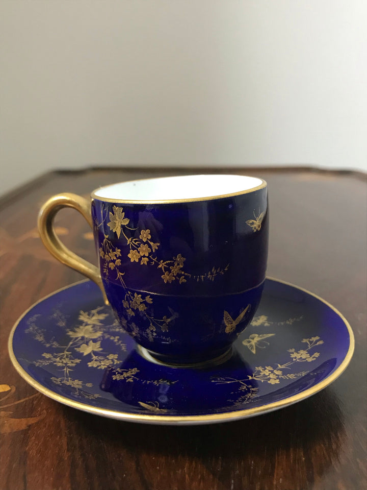 コールポート(COALPORT) ジャポニズム文様（自然と蝶々）のカップ＆ソーサー
